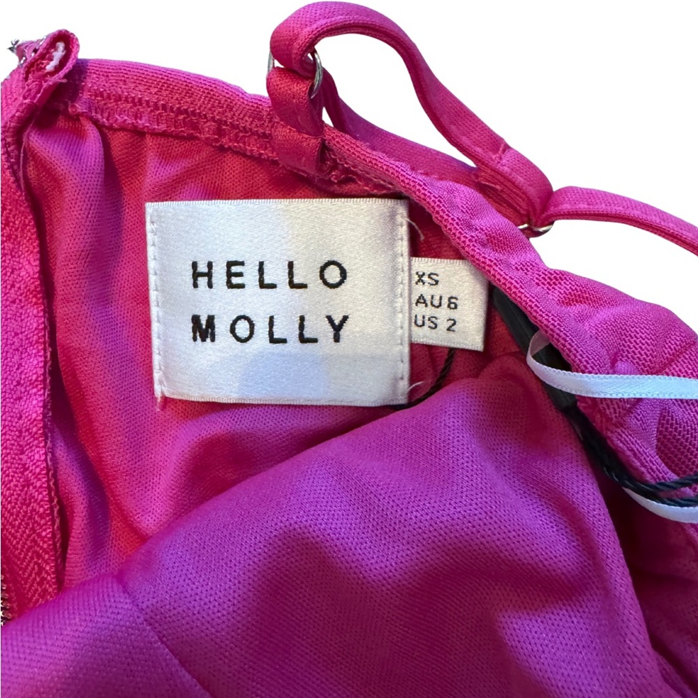 Hello Molly Hot Pink Ruched Dress Elegant - Picture 8 of 10
